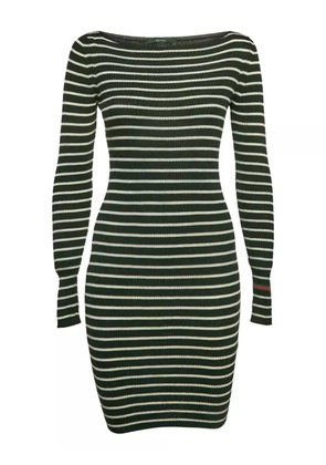 Gucci Pre-Owned striped ribbed dress - Black