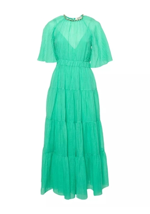 SANDRO crystal tiered dress - Green
