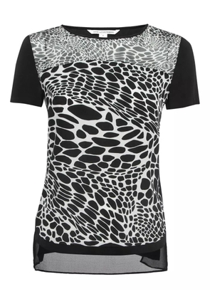 Diane Von Furstenberg Vintage graphic-print silk T-shirt - Black
