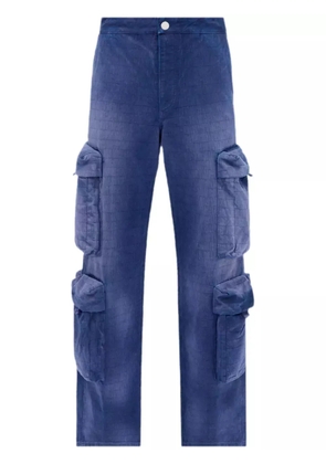 AMIRI logo-jacquard cotton cargo jeans - Blue