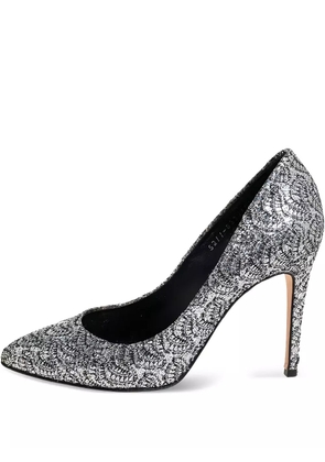 Gina 110mm leather pumps - Silver