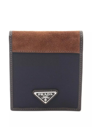 Prada Pre-Owned 2020s suede trim wallet - Blue