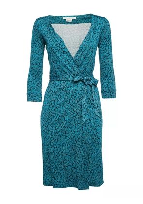 Diane Von Furstenberg Vintage floral-print wrap dress - Blue