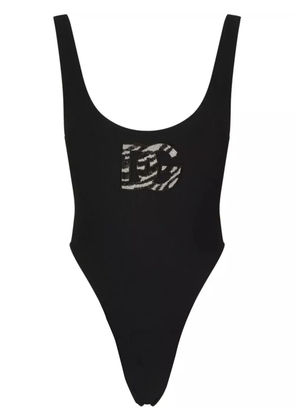 Dolce & Gabbana DG-logo cut-out swimsuit - Black