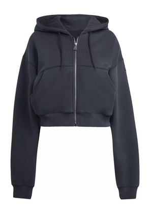 adidas logo-patch zip-up hoodie - Black