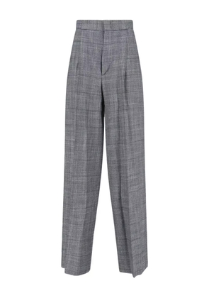 SA SU PHI check-print pleated trousers - Grey