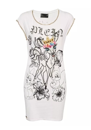 Philipp Plein 2024 deer-embellishment mini-dress - White