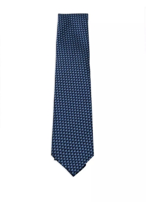 Zegna geometric-pattern tie - Blue