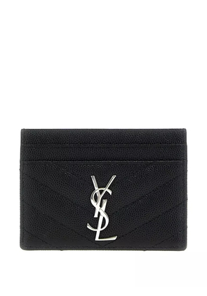 Saint Laurent Cassandre-plaque card holder - Black
