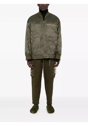 Mastermind Japan logo-embroidered quilted jacket - Green
