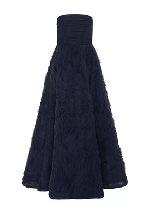 Rebecca Vallance Willow strapless ruffled gown - Blue