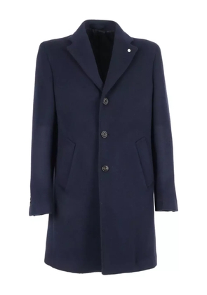 BRANDO button-fastening wool-blend coat - Blue