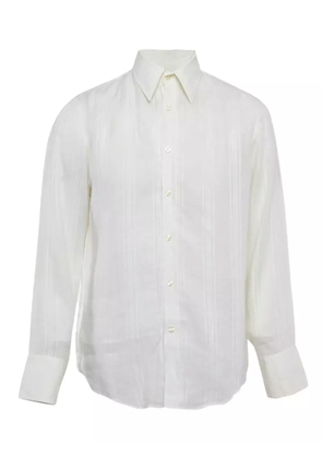 BOSS pre-owned striped button-up shirt - White