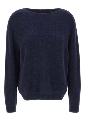 Hemisphere boat-neck cashmere sweater - Blue