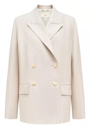 12 STOREEZ double-breasted linen blazer - White