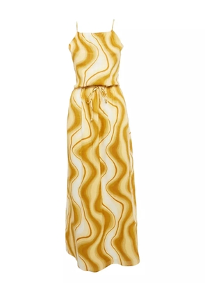 Faithfull the Brand wave-print linen dress - Yellow