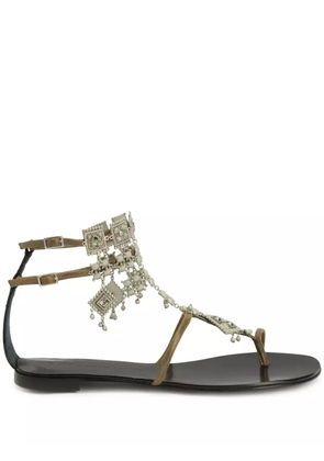 Giuseppe Zanotti Amira embellished suede sandals - Green