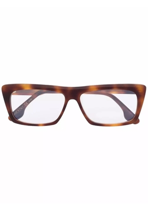 Victoria Beckham Eyewear angular rectangular-framed glasses - Brown
