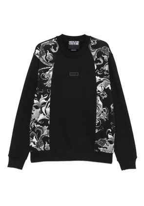 Versace Jeans Couture Baroque-print panel sweatshirt - Black