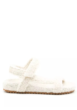 Sarah Chofakian fluffy touch-strap sandals - White