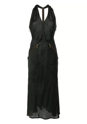 Jean Paul Gaultier Pre-Owned 2000s pinstripe halterneck midi dress - Green
