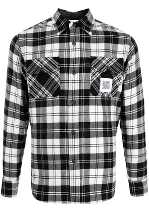 Fumito Ganryu pleated flannel shirt - Black