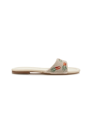 STAUD Gracie Beaded Leather Sandals - Moda Operandi