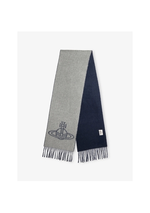 Mens Vivienne Westwood Single Orb Double Face Wool Scarf