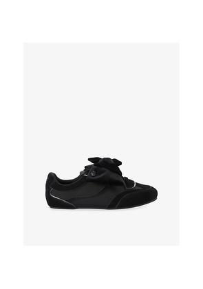 Womens KG Kurt Geiger Listen Bow-Embellished Suede Trainers