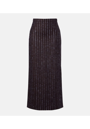 Erdem Pinstripe wool and mohair pencil skirt