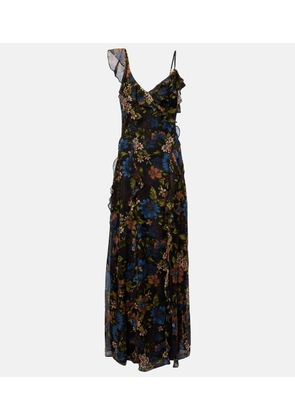 Veronica Beard Madeline ruffled floral silk maxi dress