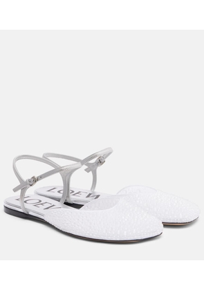 Loewe Toy embellished leather-trimmed mesh flats