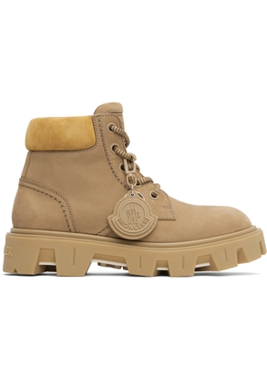 Moncler Tan Peak City Nubuck & Suede Lace-Up Boots