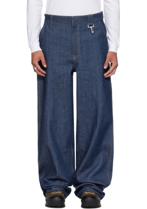 Reese Cooper Navy Concealed Button Straight Leg Jeans