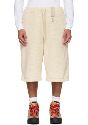 Reese Cooper Beige Sherpa Fleece Wide Leg Shorts