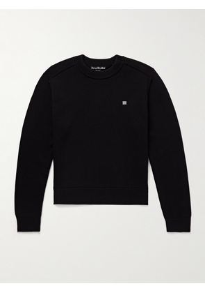 Acne Studios - Logo-Appliquéd Cotton Sweater - Men - Black - XS