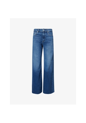 Womens Paige Anessa 31' Wide-Leg Stretch-Denim Blend Jeans