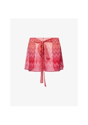 Womens Missoni Chevron Drawstring Silk Shorts