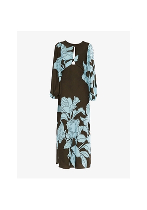 Womens Ro&Zo Mae Floral-Print Woven Midi Dress
