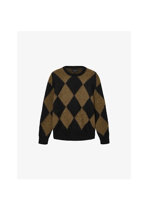 Mens Allsaints Bower Diamond-Pattern Knitted Jumper