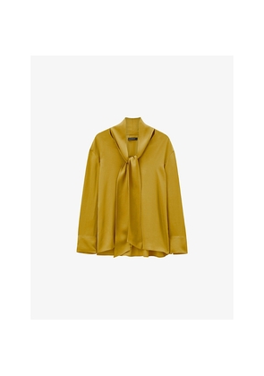 Womens Joseph Adele Tie-Neck Satin Blouse