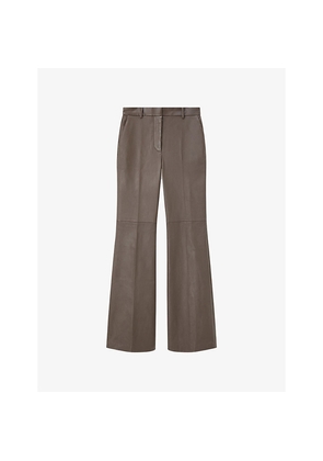 Womens Joseph Tafira Flared Stretch-Leather Trousers