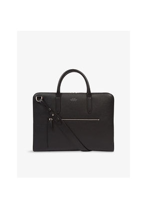 Mens Smythson Ludlow Ultra-Slim Leather Briefcase