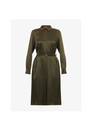 Womens Gucci Gg Monogram Satin Midi Dress