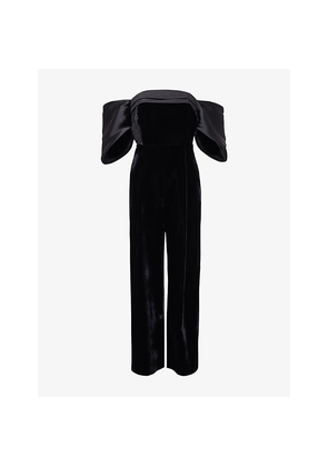 Womens Phase Eight Angelica Bardot-Neck Velvet Jumpsuit