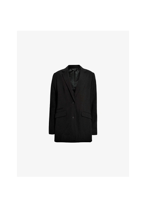 Womens Allsaints Essen Single-Breasted Stretch-Cotton Blazer