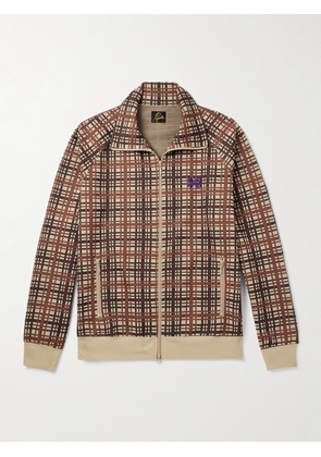 Needles - Logo-Embroidered Checked Jacquard-Knit Track Jacket - Men - Brown - S