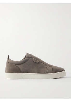 Christian Louboutin - St Louis Suede Slip-On Sneakers - Men - Gray - EU 40