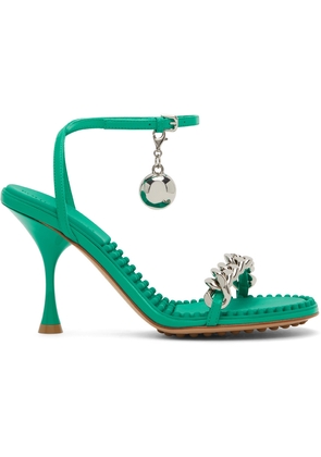 Bottega Veneta Green Dot Heeled Sandals