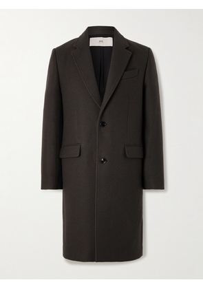 AMI PARIS - Boiled Wool-Gabardine Coat - Men - Gray - IT 46